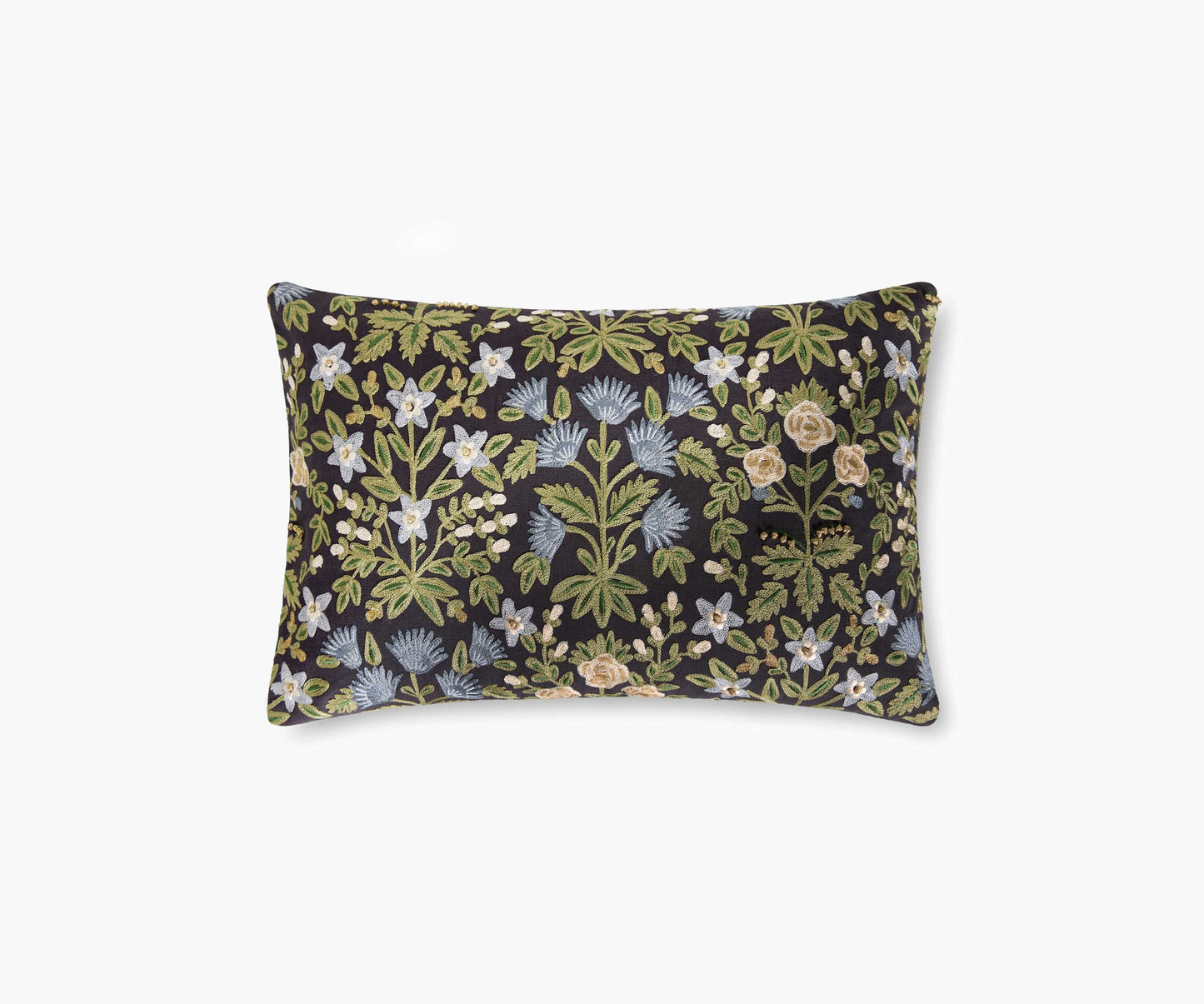 Mughal Rose Embroidered Lumbar Pillow - Black - Porcelain Coffee Mug