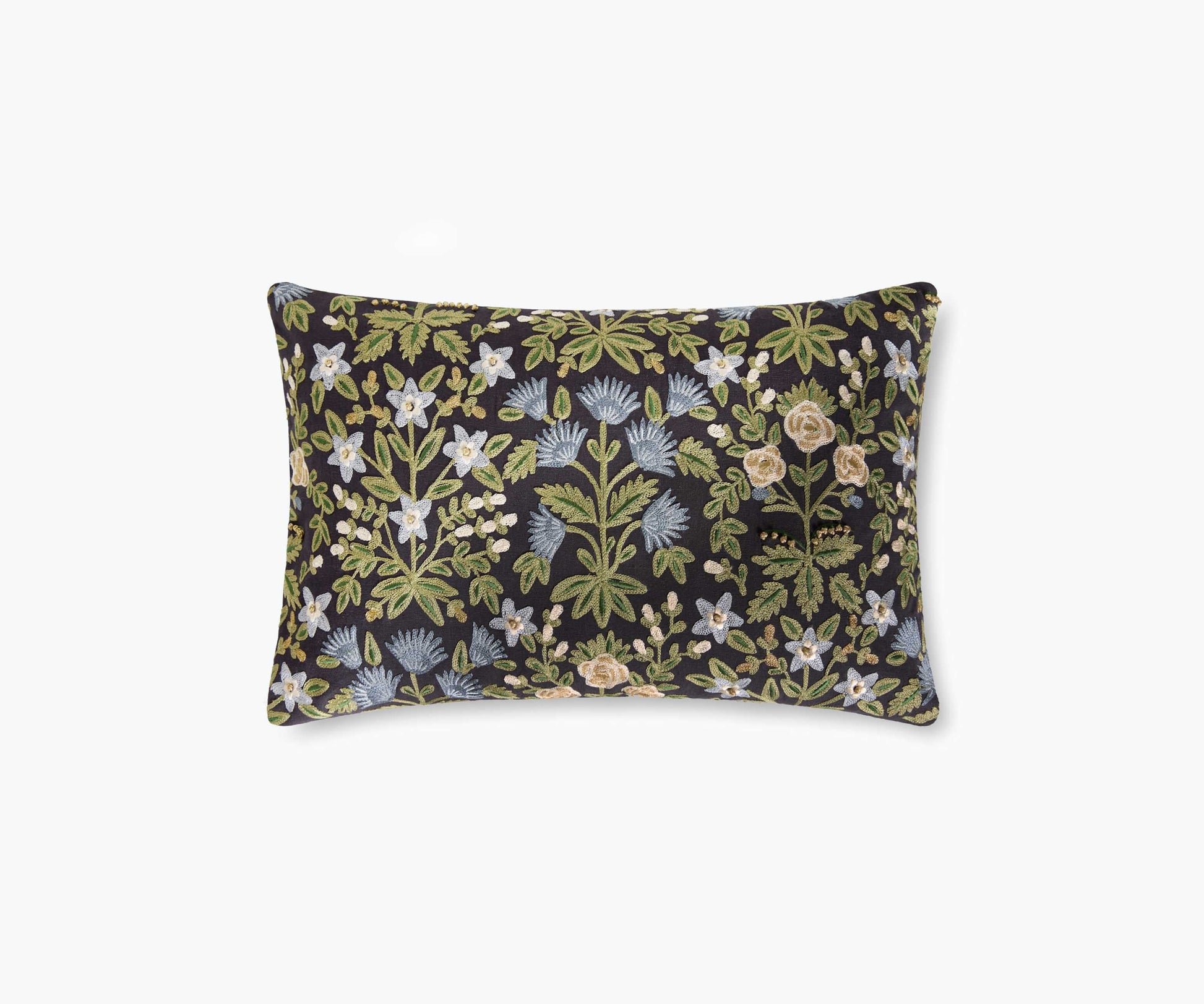 Mughal Rose Embroidered Lumbar Pillow - Black - Porcelain Coffee Mug