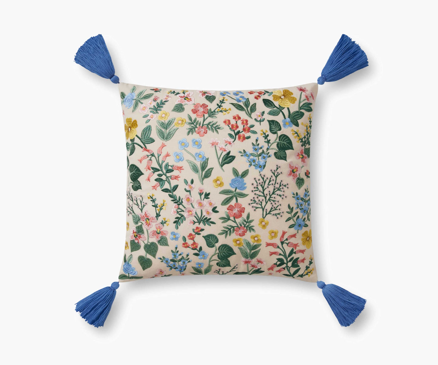 Mayfair Embroidered Pillow - Cream - Embroidered Throw Pillow