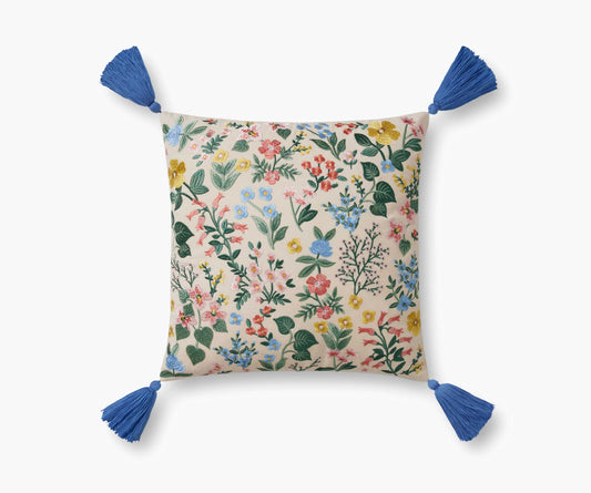 Mayfair Embroidered Pillow - Cream - Embroidered Throw Pillow