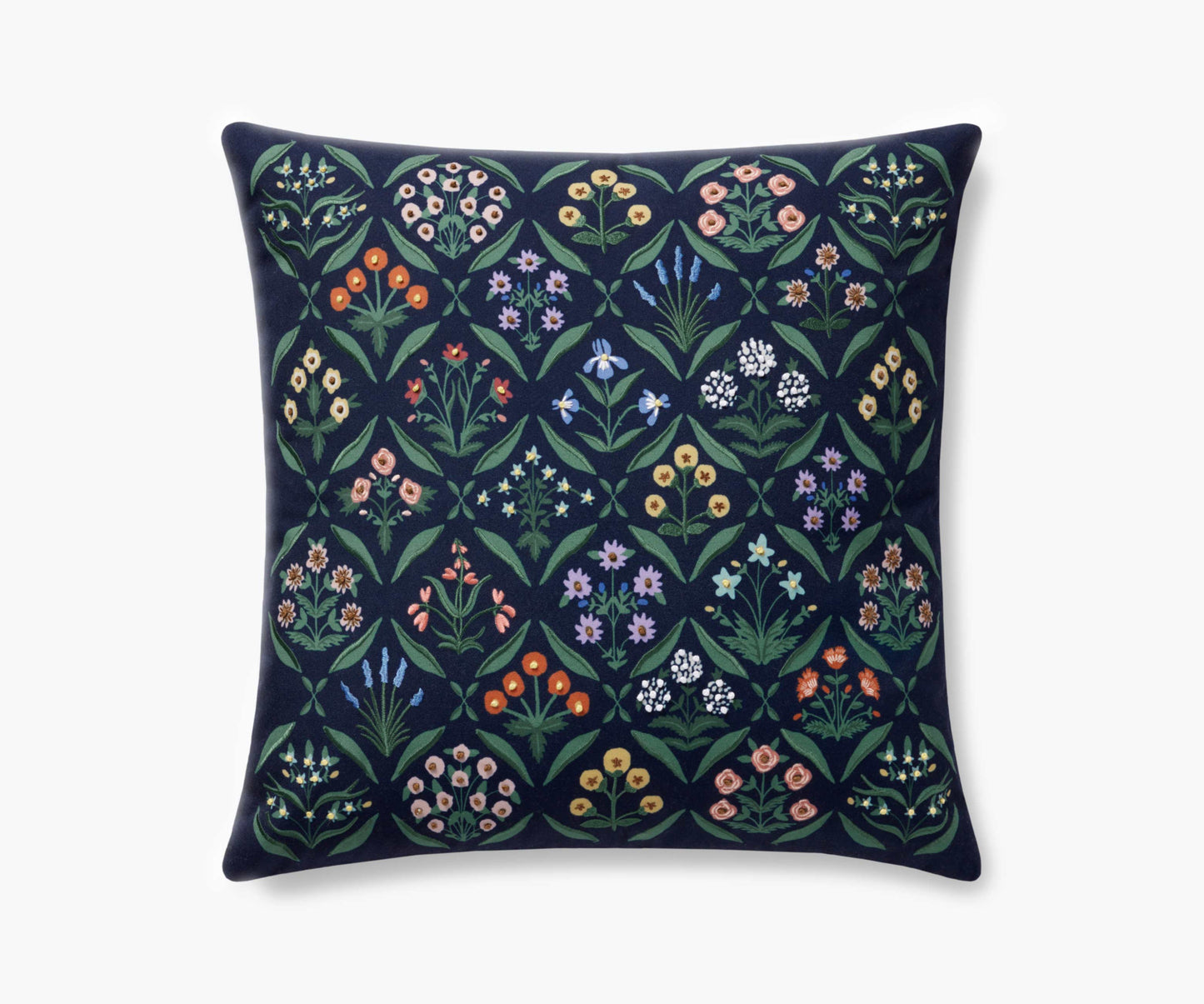 Estee Embroidered Pillow - Navy - Embroidered Throw Pillow