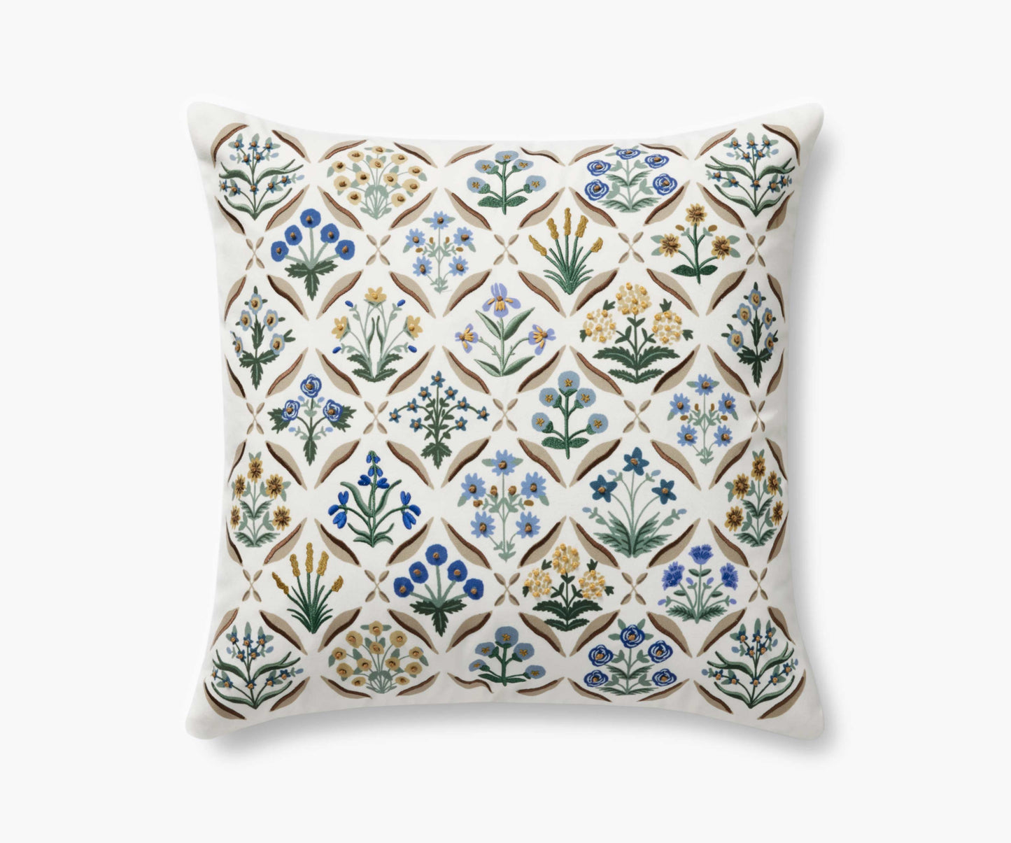Estee Embroidered Pillow - Cream - Embroidered Throw Pillow