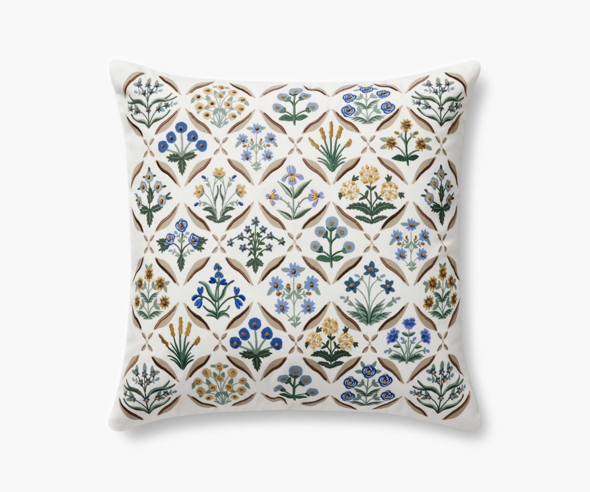 Estee Embroidered Pillow - Cream - Embroidered Throw Pillow