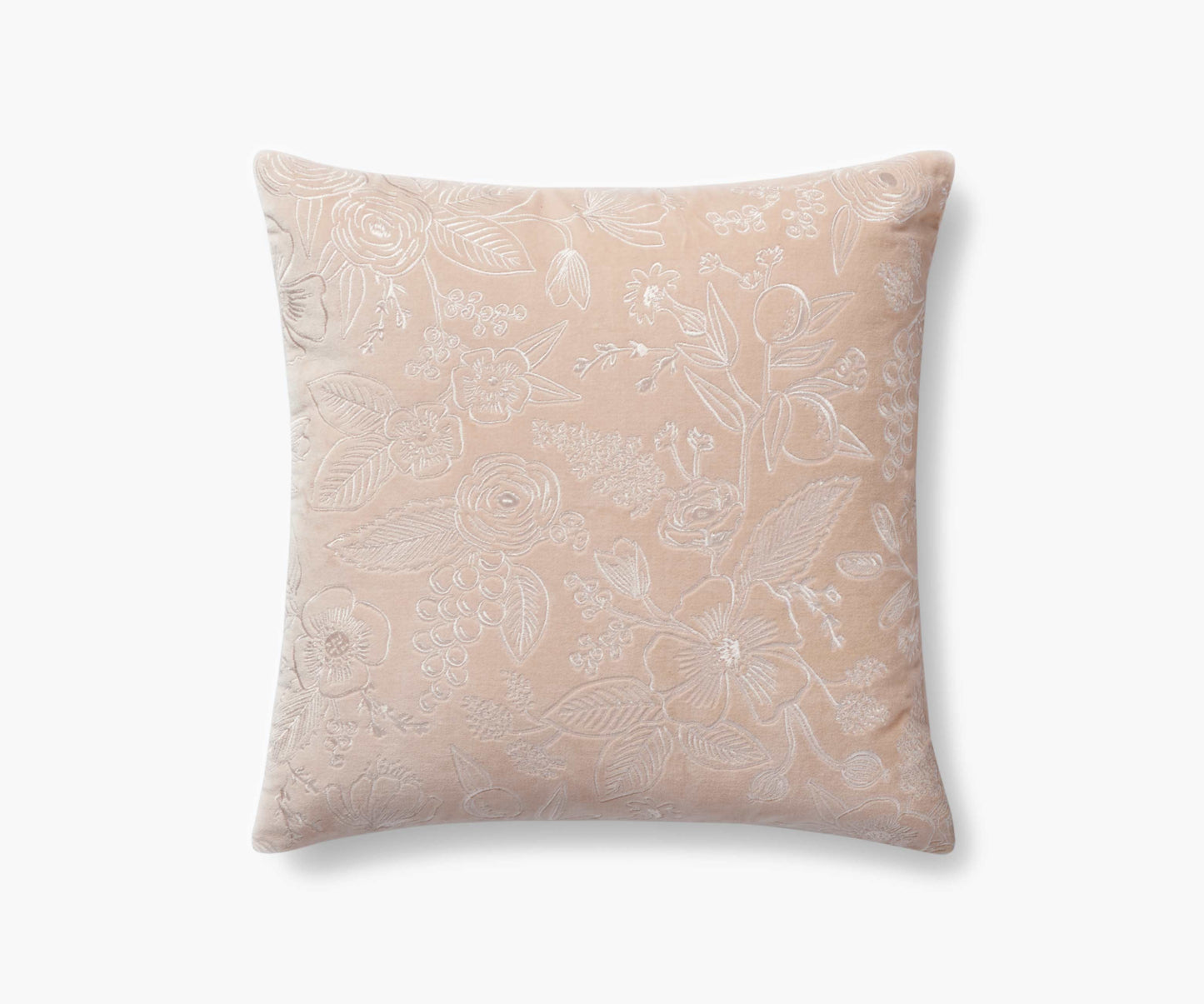 Colette Embroidered Pillow - Blush - Embroidered Throw Pillow