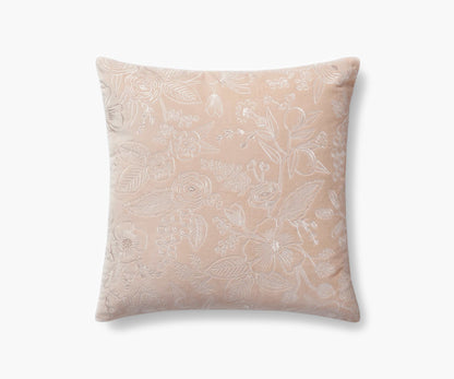 Colette Embroidered Pillow - Blush - Embroidered Throw Pillow