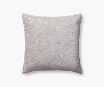 Colette Embroidered Pillow - Grey - Embroidered Throw Pillow