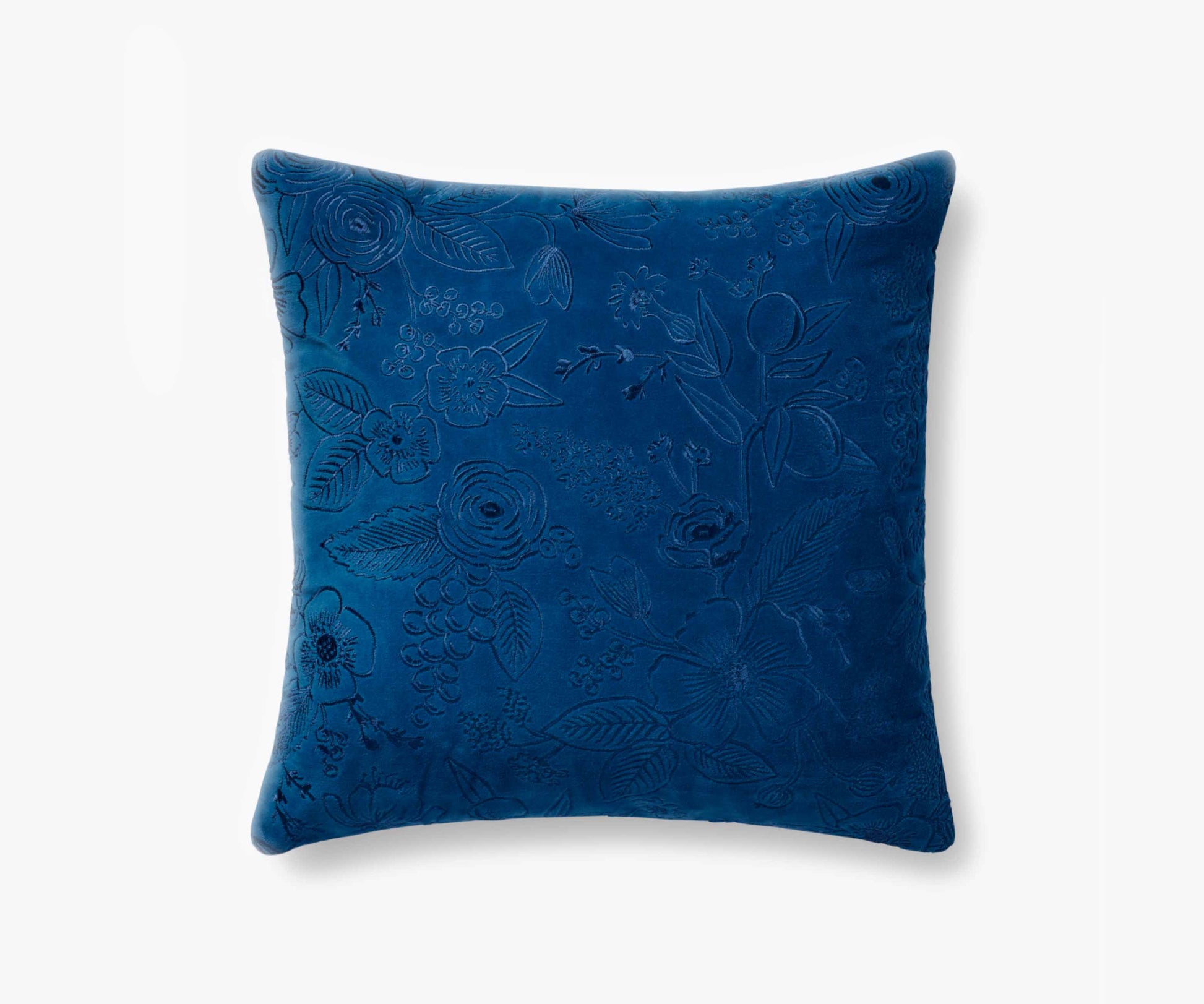 Colette Embroidered Pillow - Blue - Embroidered Throw Pillow