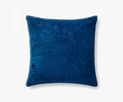 Colette Embroidered Pillow - Blue - Embroidered Throw Pillow
