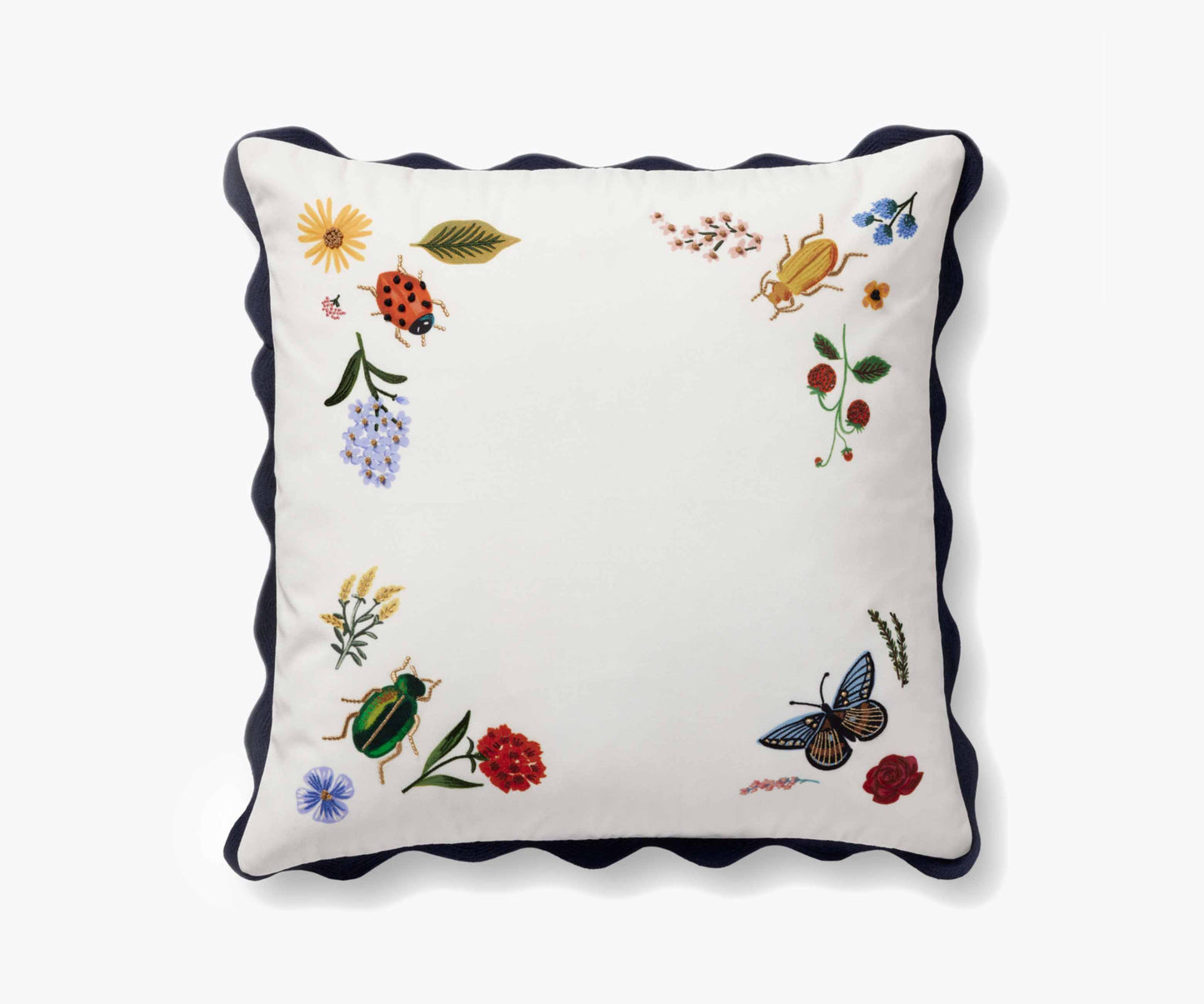 Curio Vignette Embroidered Pillow - White - Embroidered Throw Pillow