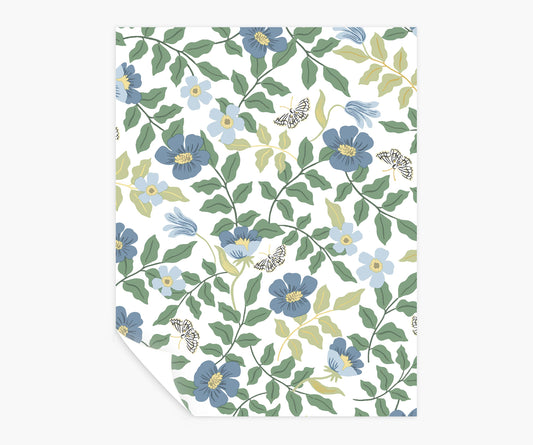 Primrose Peel & Stick Wallpaper Sample - Blue & Cream - Peel and Stick Wallpaper