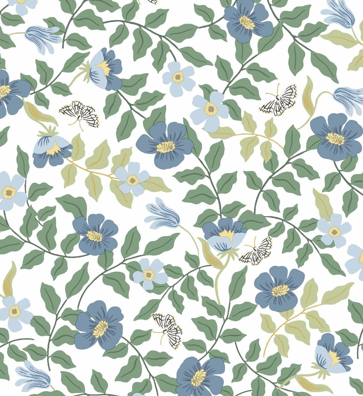 Primrose Peel & Stick Wallpaper - Blue & Cream