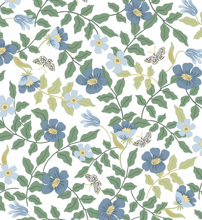 Primrose Peel & Stick Wallpaper - Blue & Cream