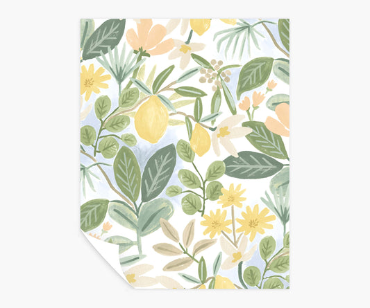 Amalfi Peel & Stick Wallpaper Sample - Blush & Green - Peel and Stick Wallpaper