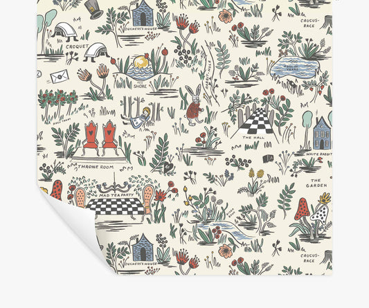 Wonderland Peel & Stick Wallpaper - Cream - Peel and Stick Wallpaper