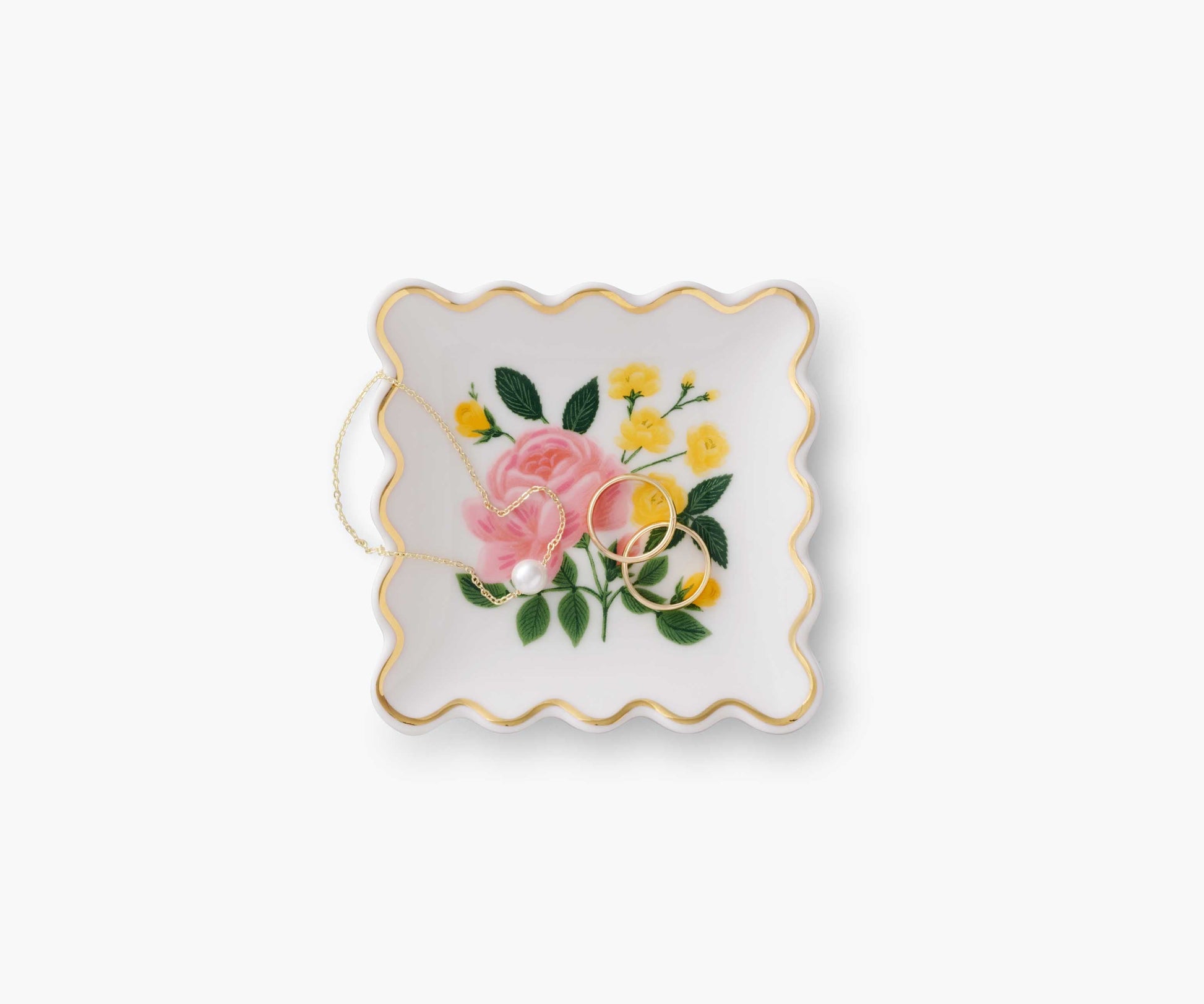 Porcelain Ring Dish - Roses