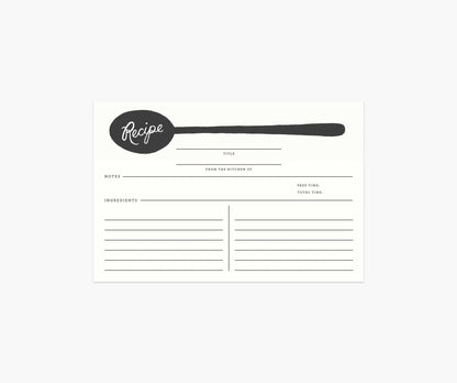 Recipe Cards - Charcoal Spoon - Greeting Card with Envelope