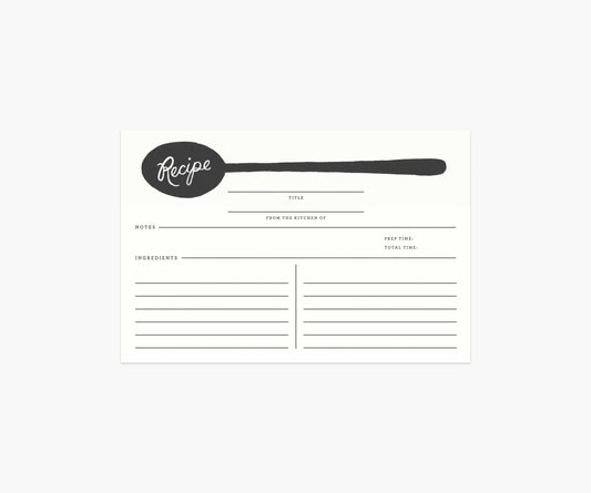 Recipe Cards - Charcoal Spoon - Greeting Card with Envelope