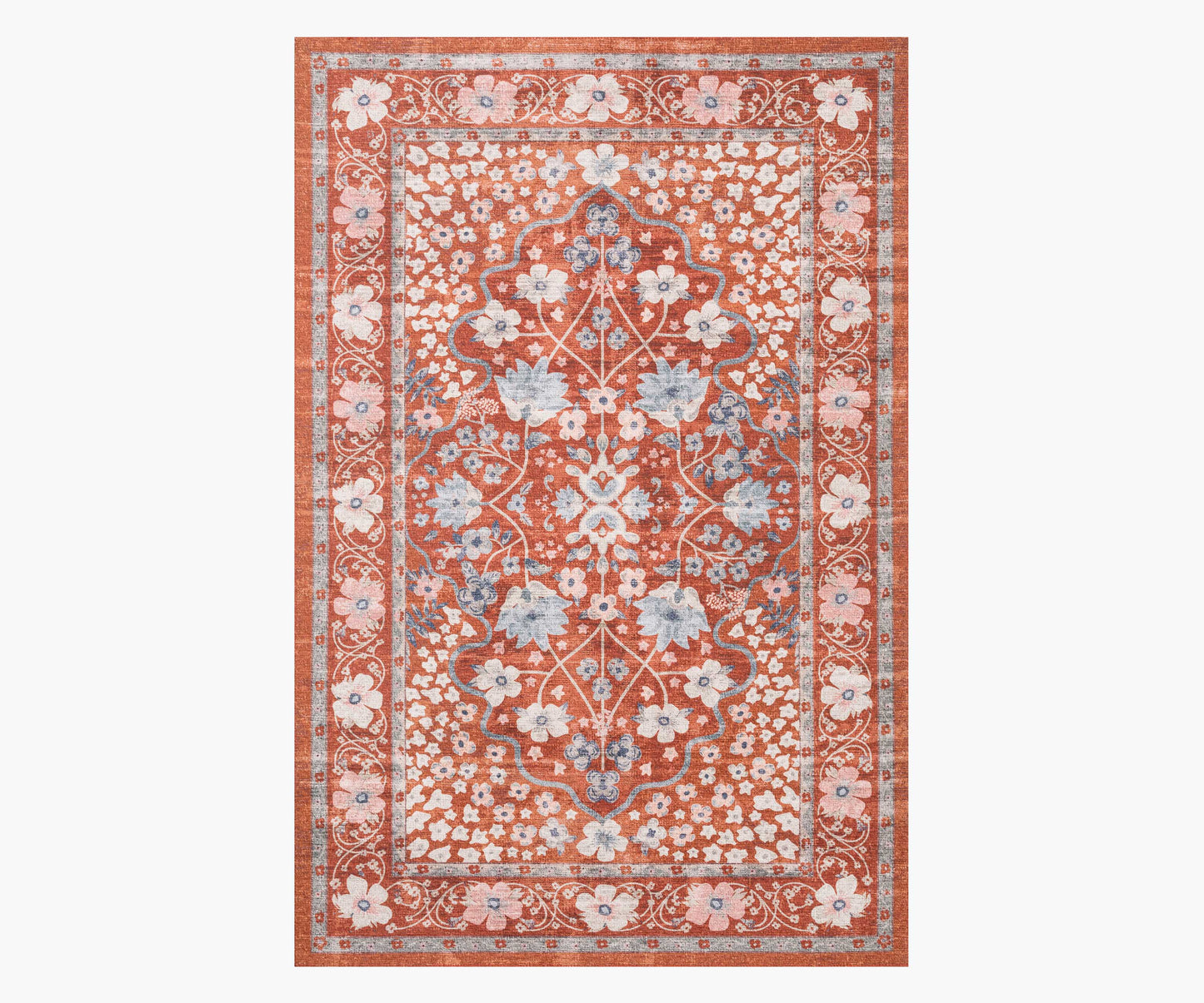 Palais Meadow Printed Rug - Crimson - Premium Design Accessory