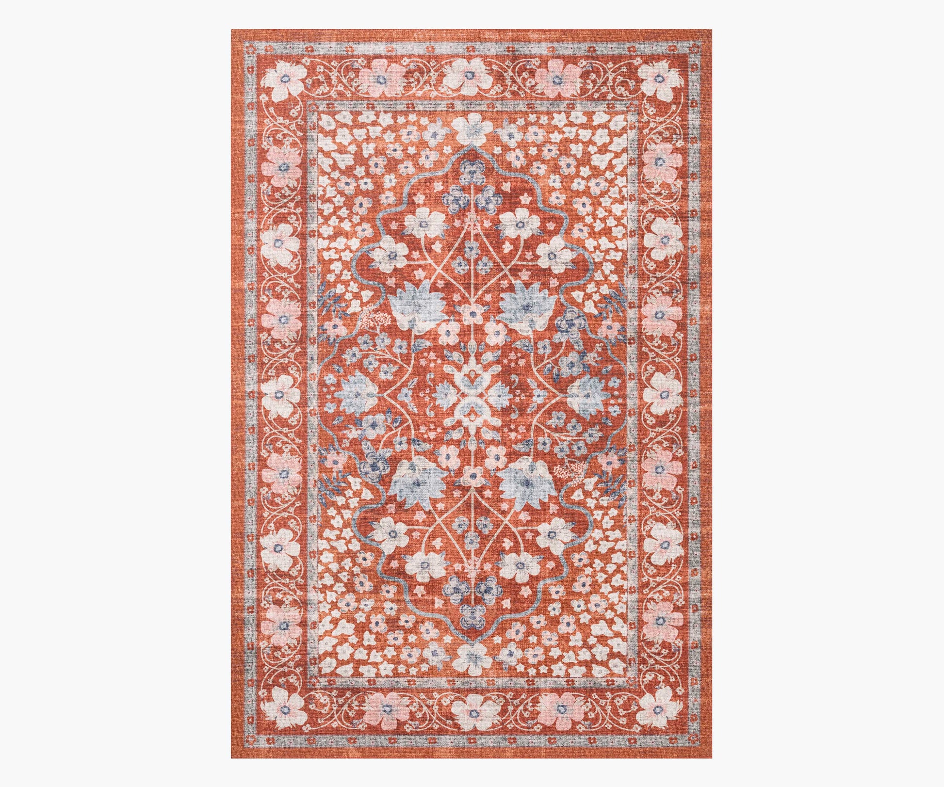 Palais Meadow Printed Rug - Crimson - Premium Design Accessory
