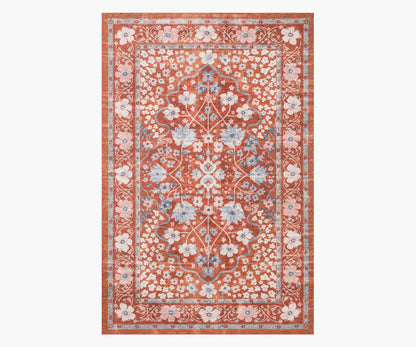Palais Meadow Printed Rug - Crimson - Premium Design Accessory