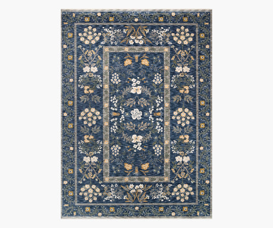 Kismet Arabesque Power Loomed Rug - Navy - Premium Design Accessory