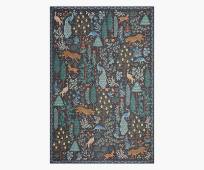 Menagerie Forest Printed Rug - Black - Premium Design Accessory