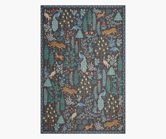 Menagerie Forest Printed Rug - Black - Premium Design Accessory
