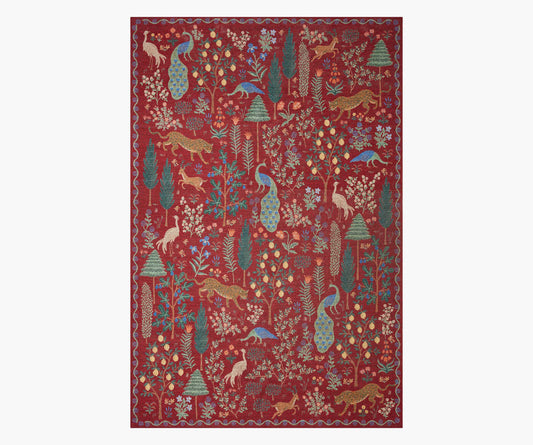 Menagerie Forest Printed Rug - Crimson - Premium Design Accessory