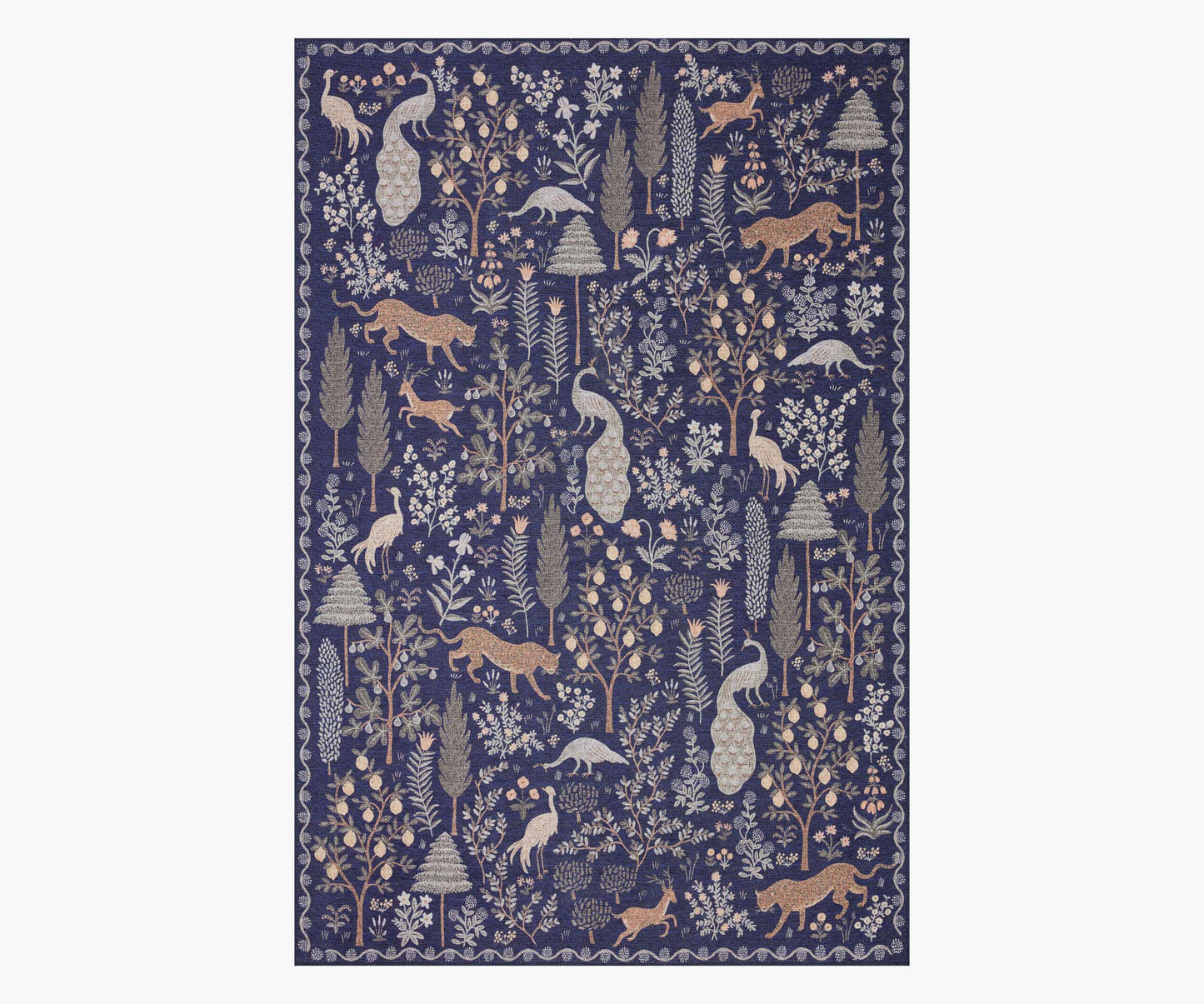 Menagerie Forest Printed Rug - Navy - Premium Design Accessory