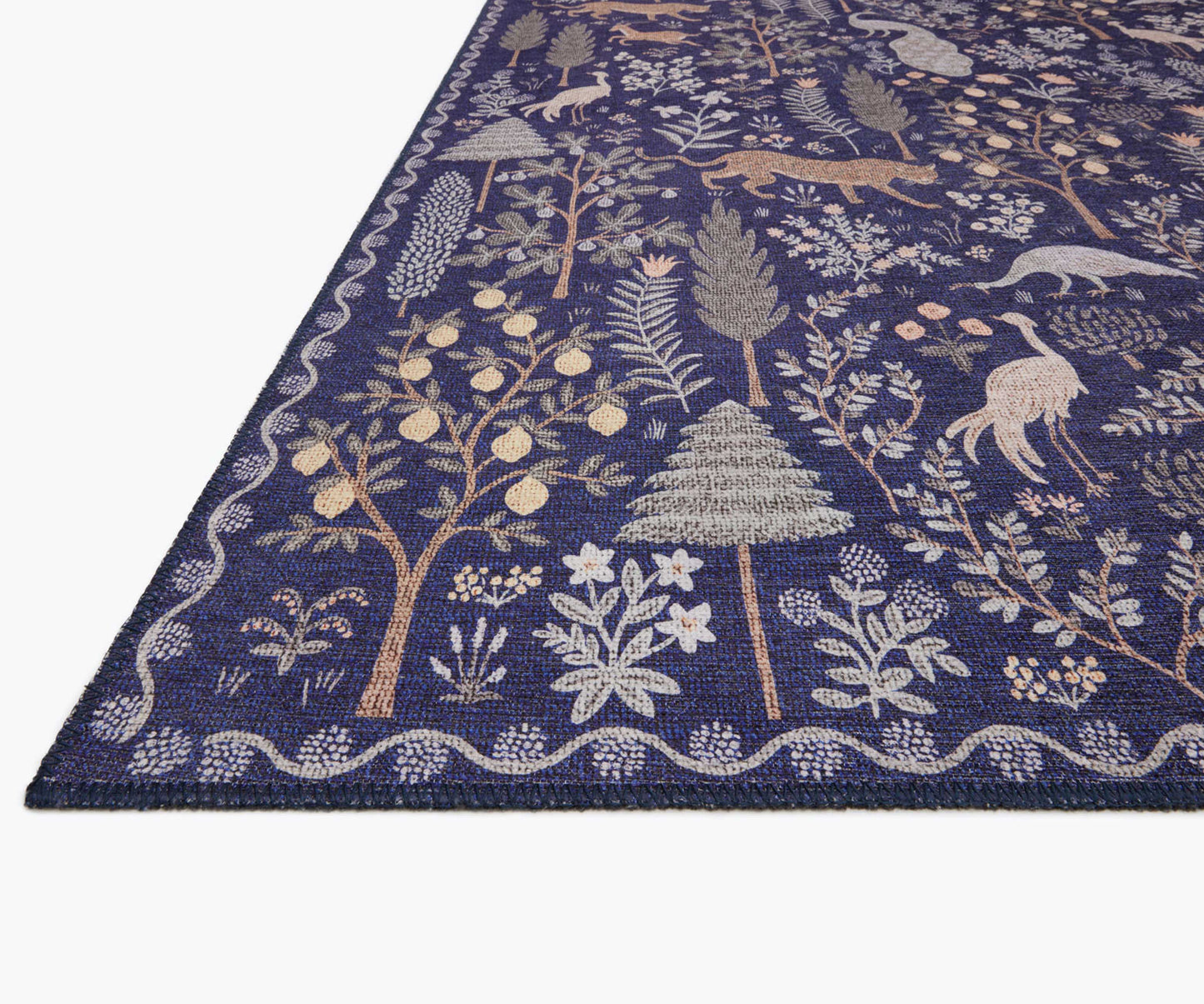 Menagerie Forest Printed Rug - Navy