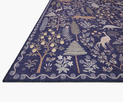 Menagerie Forest Printed Rug - Navy