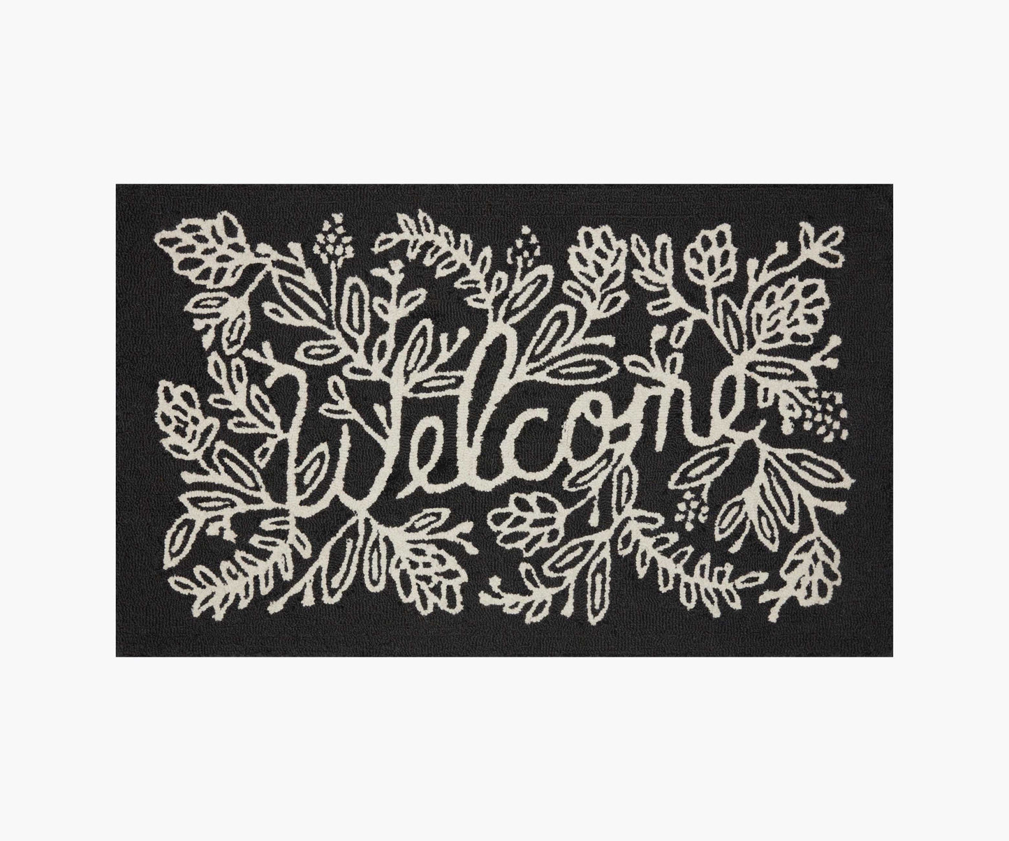 Minnie Welcome Wool-Hooked Rug - Black - Premium Design Accessory