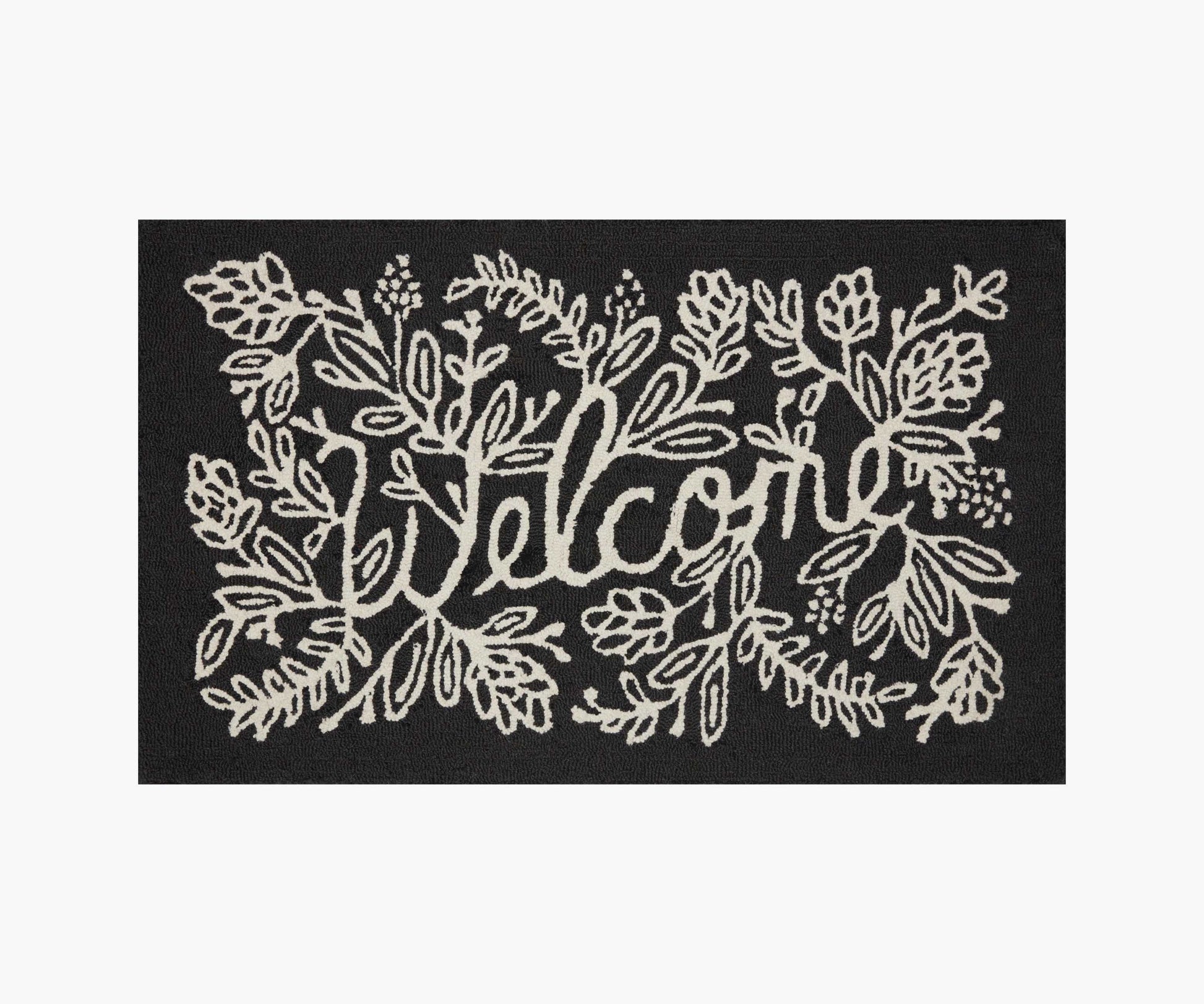 Minnie Welcome Wool-Hooked Rug - Black - Premium Design Accessory