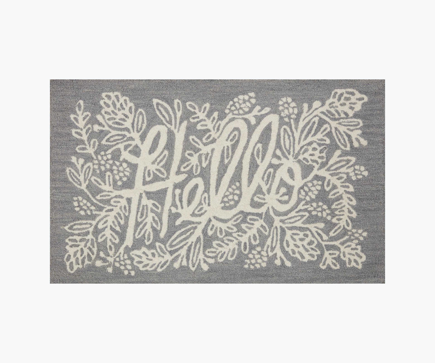 Minnie Hello Wool-Hooked Rug - Grey - Premium Design Accessory