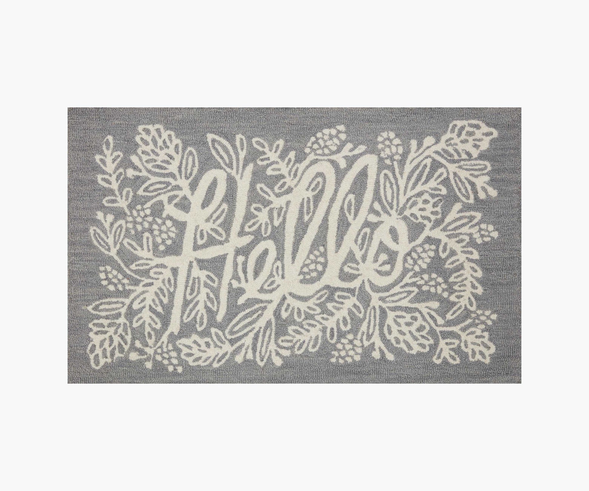 Minnie Hello Wool-Hooked Rug - Grey - Premium Design Accessory