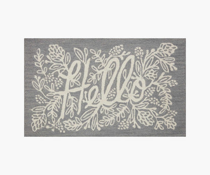 Minnie Hello Wool-Hooked Rug - Grey - Premium Design Accessory