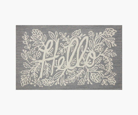 Minnie Hello Wool-Hooked Rug - Grey - Premium Design Accessory
