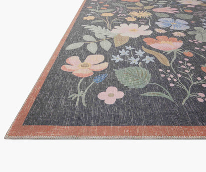 Cotswolds Strawberry Fields Power Loomed Rug - Black