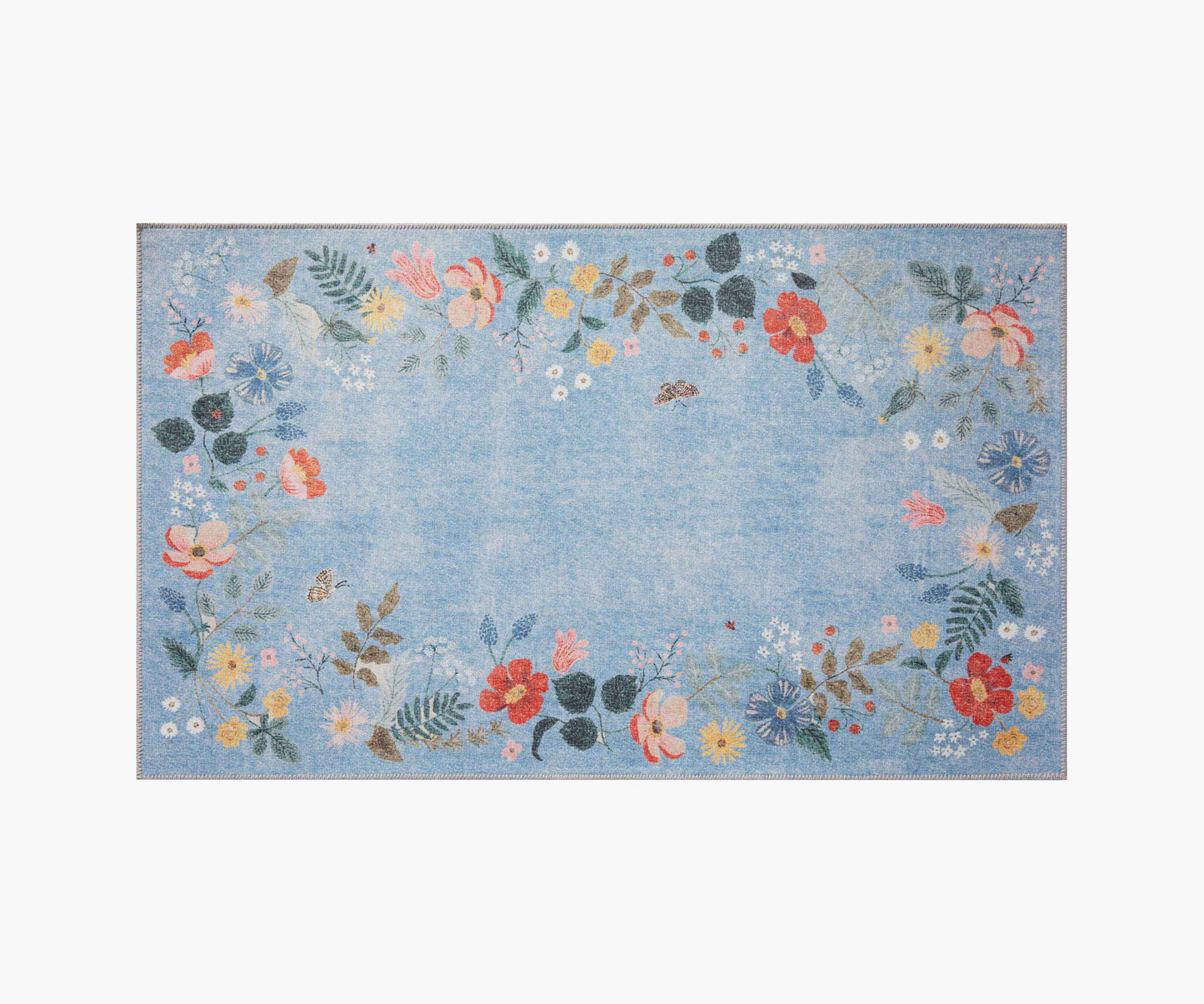 Atelier Strawberry Fields Border Non-Slip Rug - Periwinkle - Premium Design Accessory