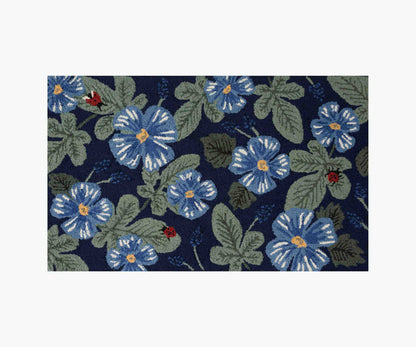 Minnie Fig Leaf Wool-Hooked Rug - Navy - Premium Design Accessory