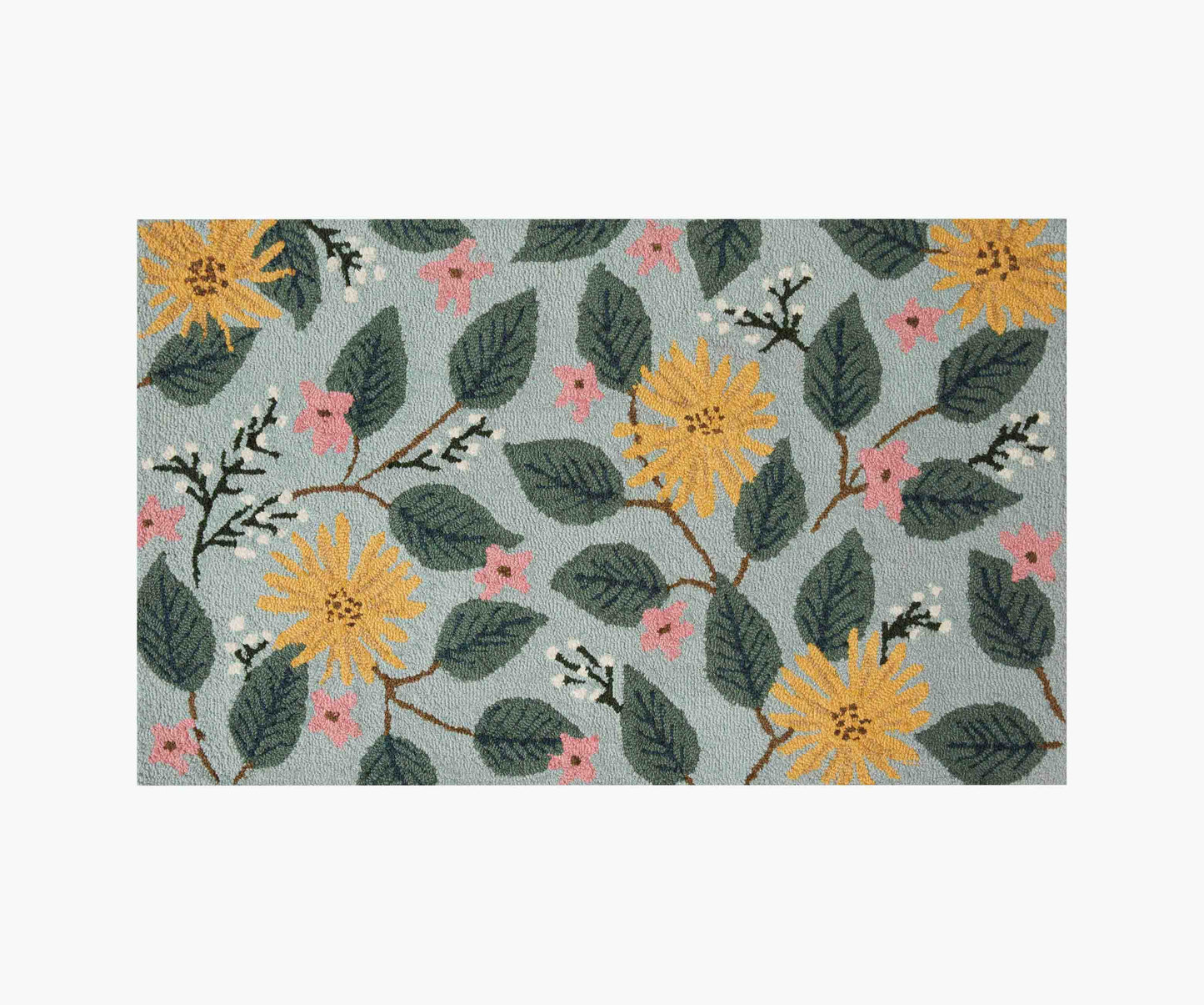 Minnie Dandelion Wool-Hooked Rug - Light Blue - Premium Design Accessory
