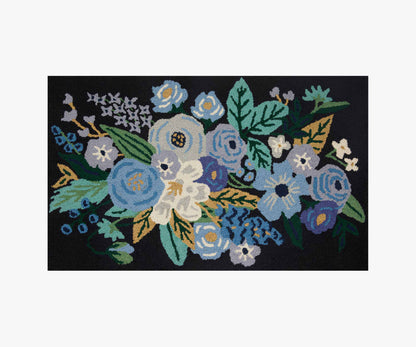 Minnie Garden Party Wool-Hooked Rug - Black - Premium Design Accessory