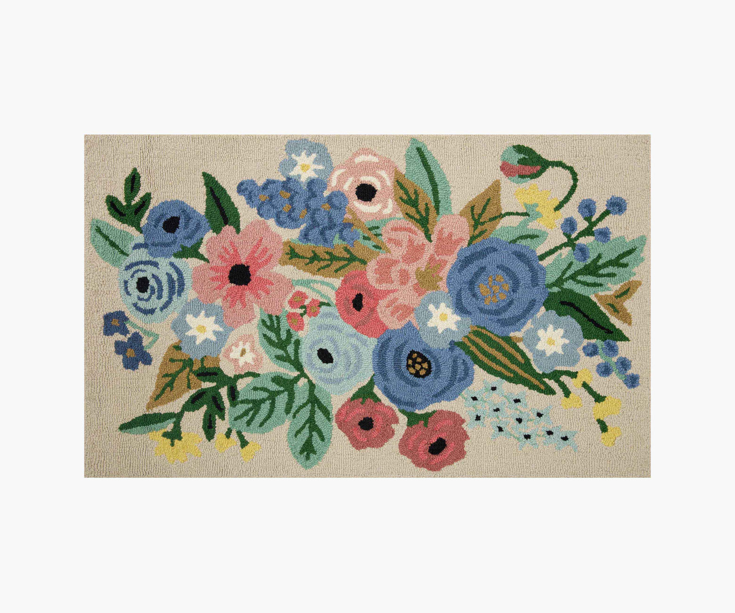 Minnie Garden Party Wool-Hooked Rug - Cream - Premium Design Accessory