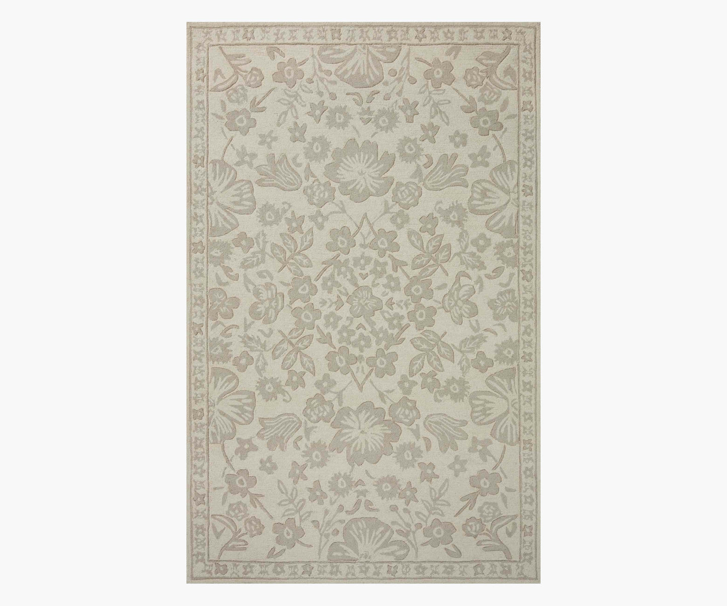 Arboretum Rose Garden Wool-Hooked Rug - Ivory - Premium Design Accessory
