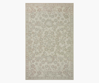 Arboretum Rose Garden Wool-Hooked Rug - Ivory - Premium Design Accessory