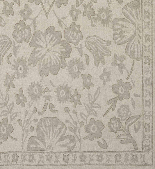 Arboretum Rose Garden Wool-Hooked Rug - Ivory