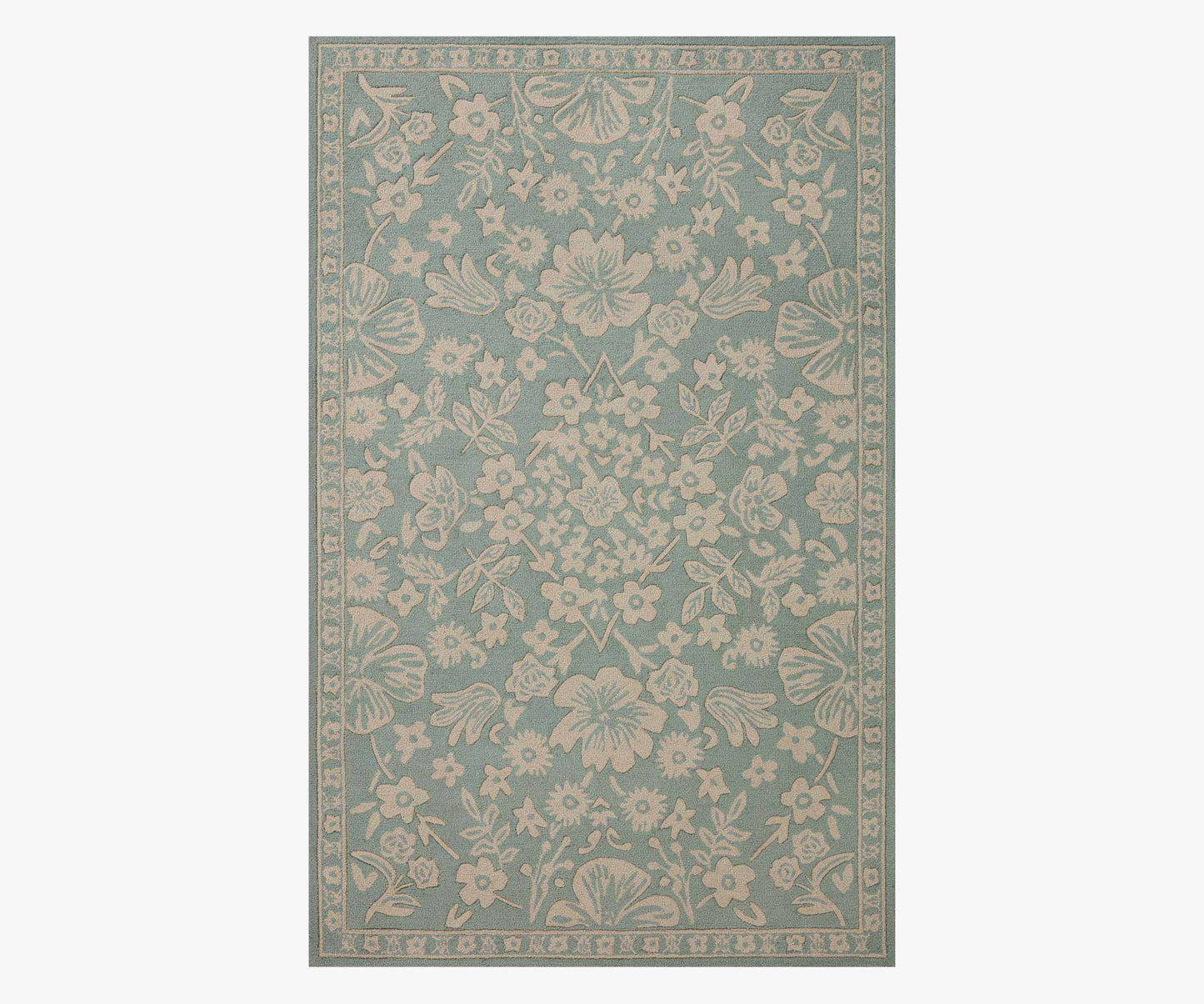 Arboretum Rose Garden Wool-Hooked Rug - Jade - Premium Design Accessory