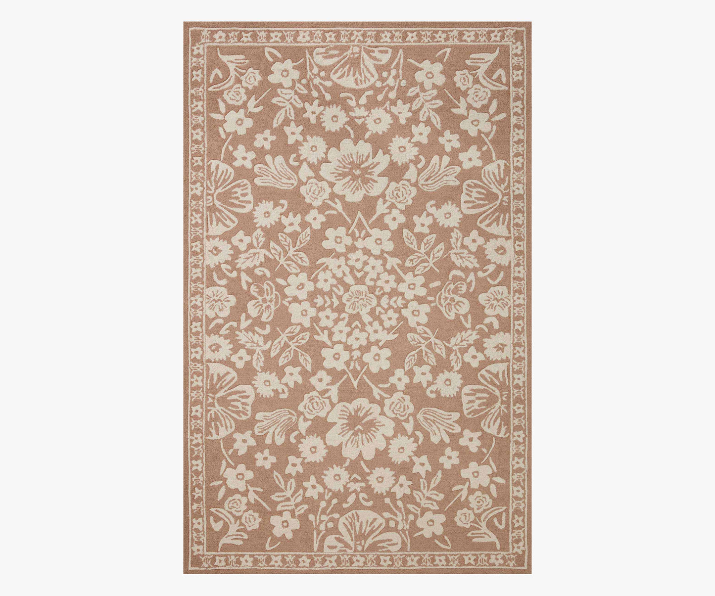 Arboretum Rose Garden Wool-Hooked Rug - Rust - Premium Design Accessory