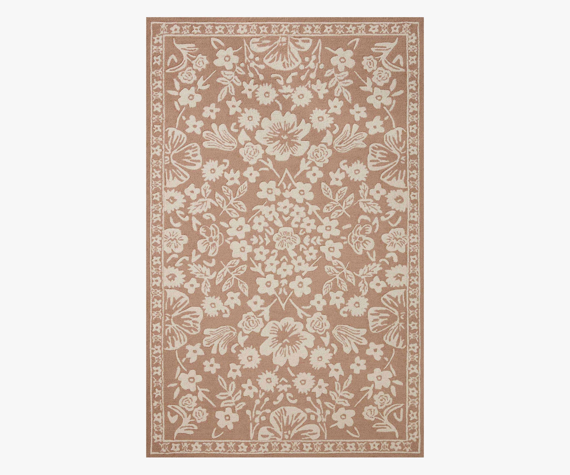 Arboretum Rose Garden Wool-Hooked Rug - Rust - Premium Design Accessory