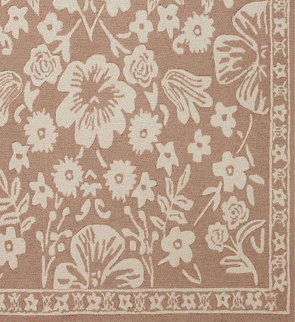 Arboretum Rose Garden Wool-Hooked Rug - Rust